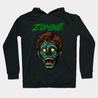 Scary green zombie head Hoodie